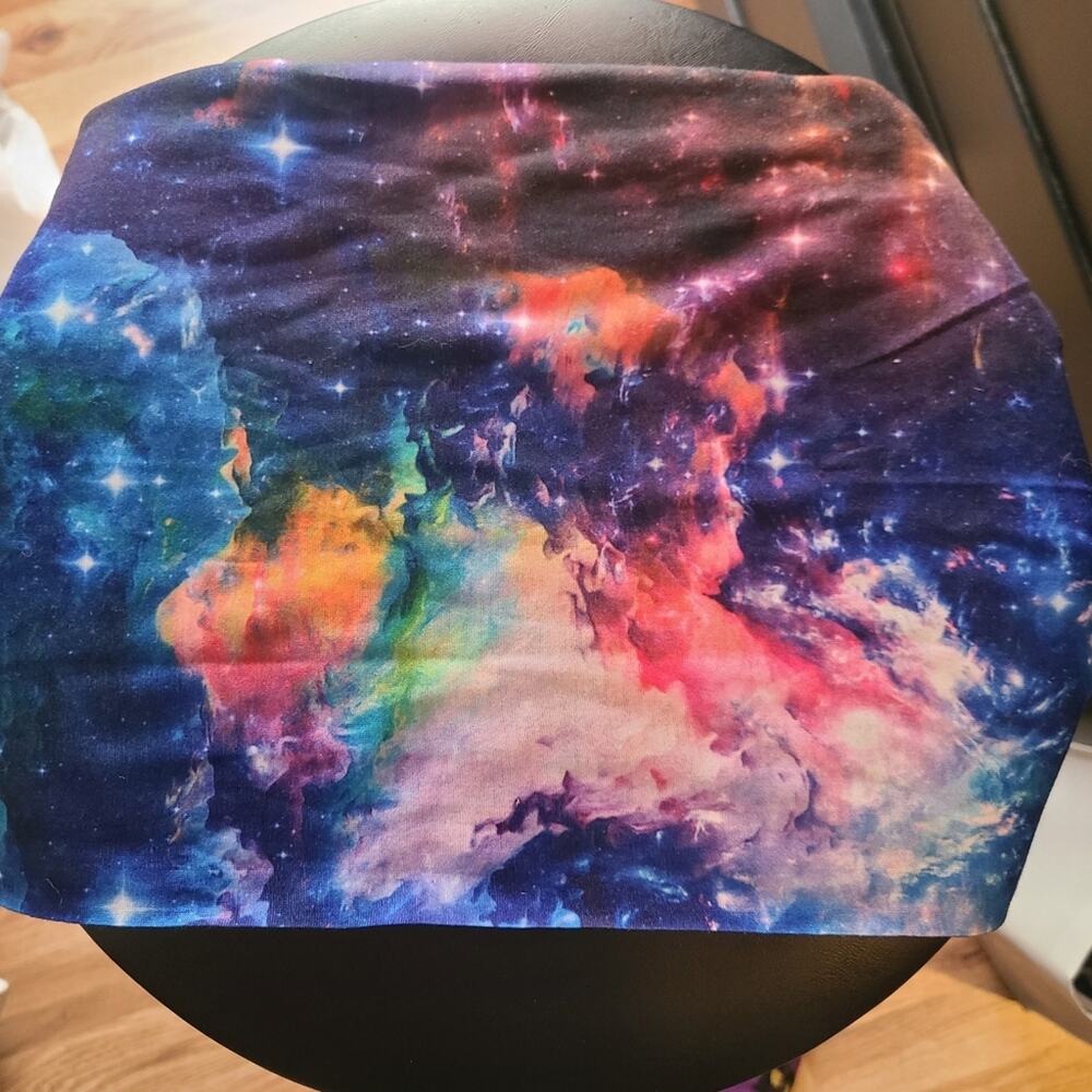 NWOT Into The AM Rave Neck Gaiter Mask Galactic Space Cosmic Rainbow